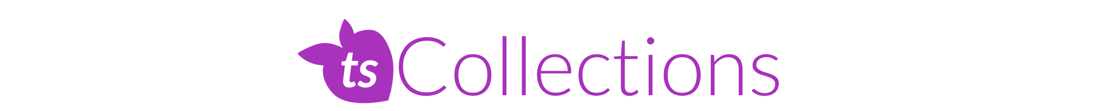 ts Collections logo in purple on a white background