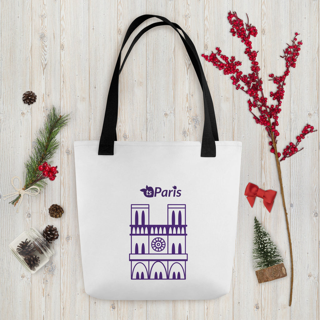 tsgabrielle® • Parigi - Cattedrale di Notre-Dame • Borsa tote • Bianca • 39 x 39 cm