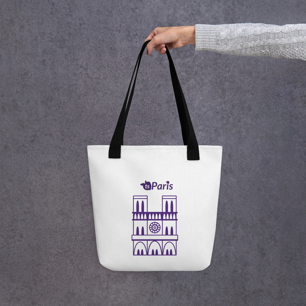 tsgabrielle® • Parigi - Cattedrale di Notre-Dame • Borsa tote • Bianca • 39 x 39 cm