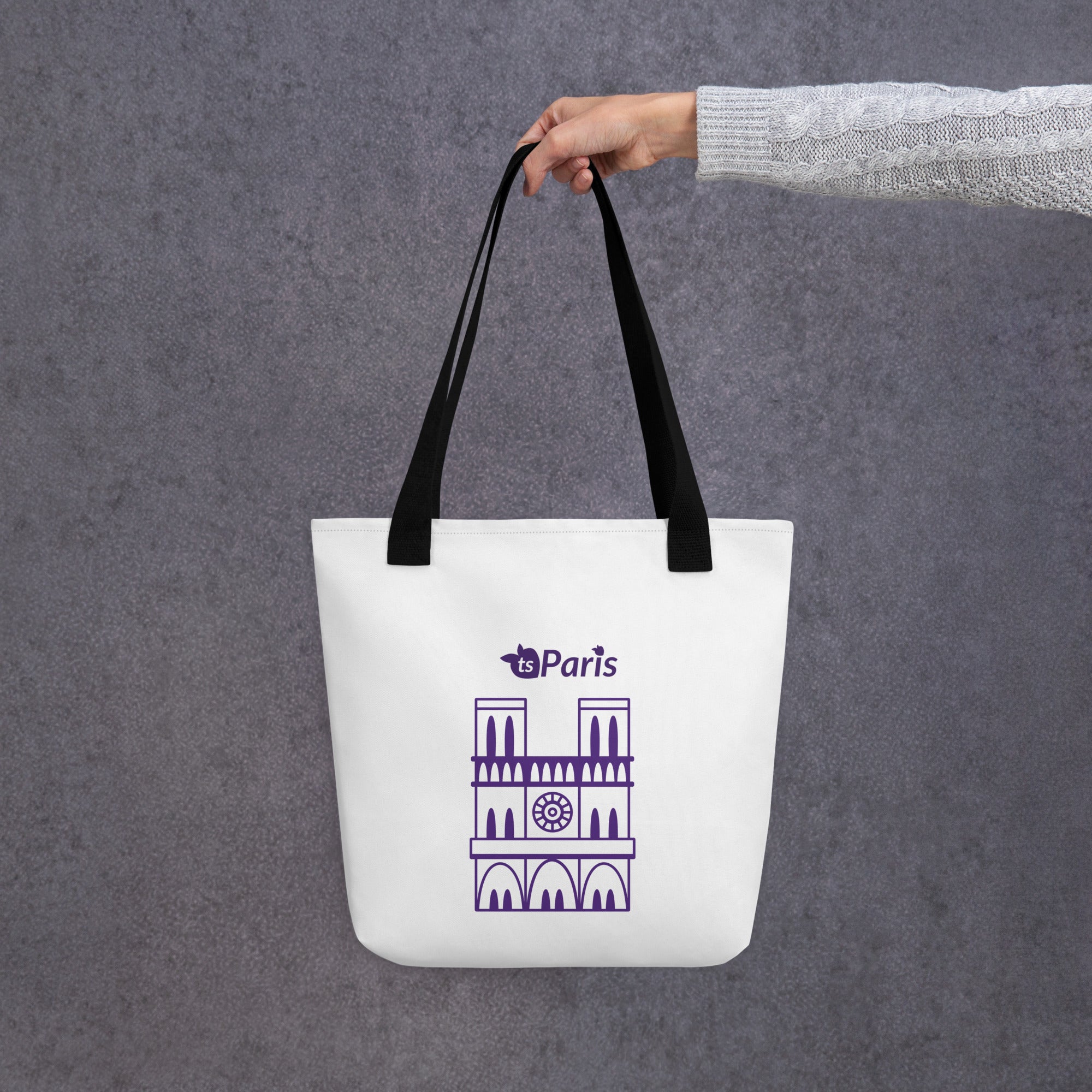 tsgabrielle® • Parigi - Cattedrale di Notre-Dame • Borsa tote • Bianca • 39 x 39 cm