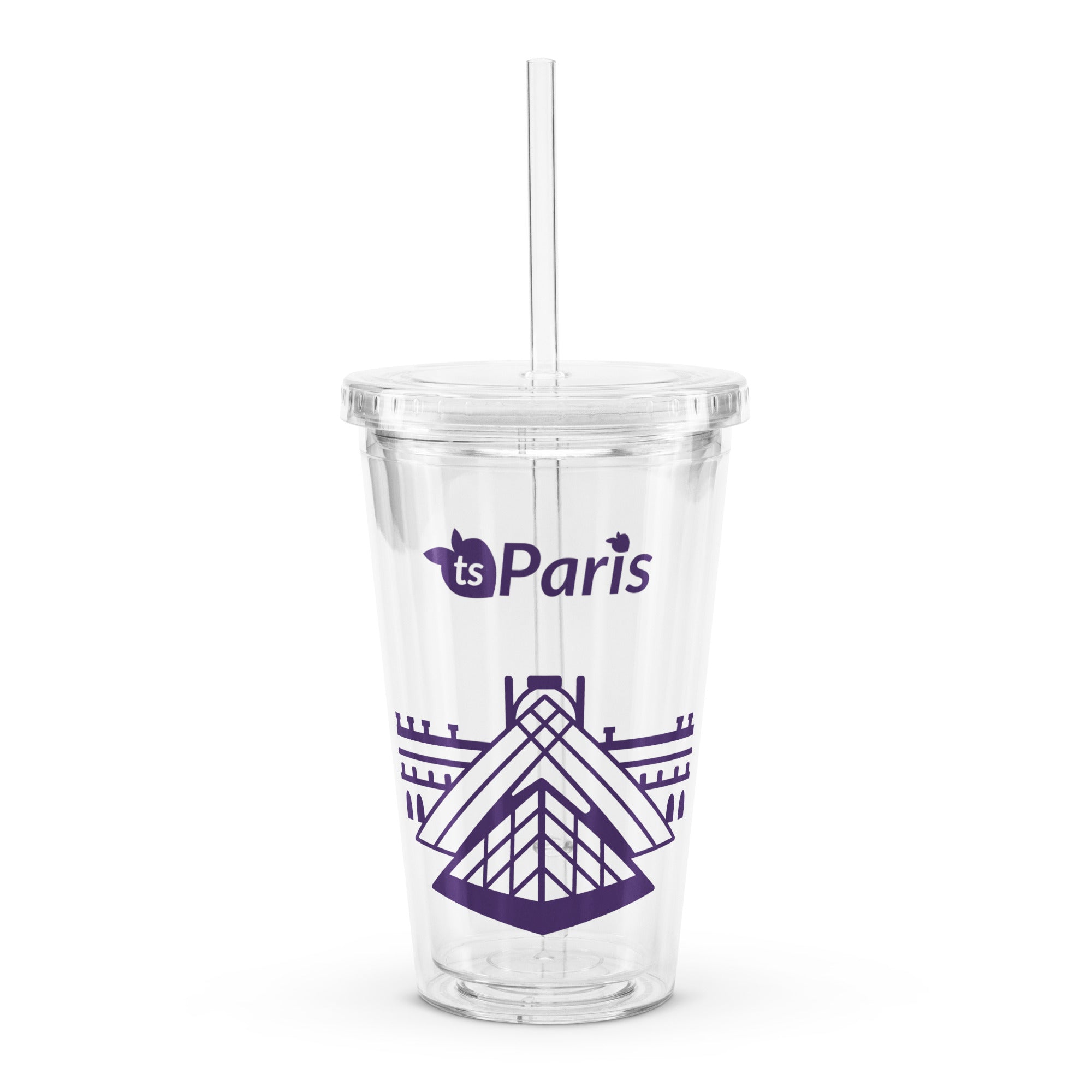 tsgabrielle® • Parigi - La Piramide del Louvre • Bicchiere di plastica • Trasparente • 590 ml