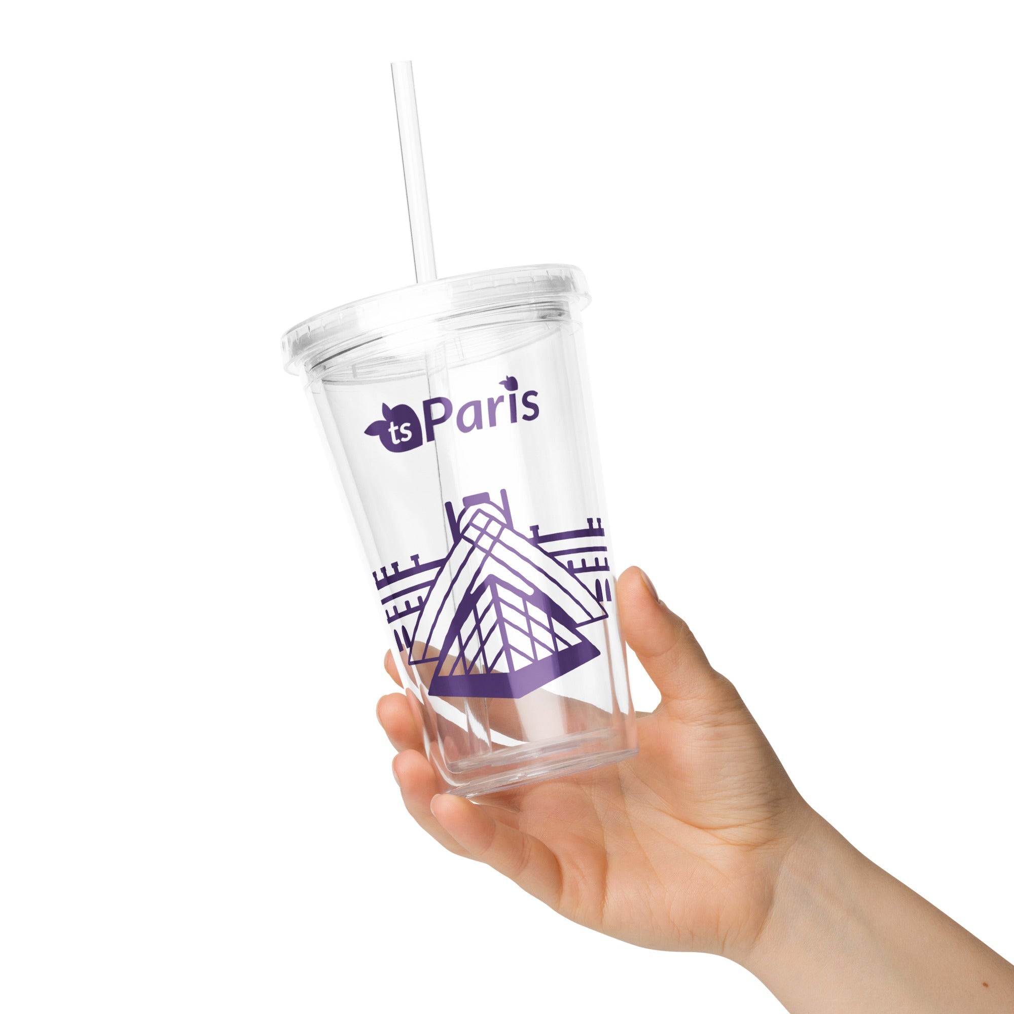 tsgabrielle® • Parigi - La Piramide del Louvre • Bicchiere di plastica • Trasparente • 590 ml