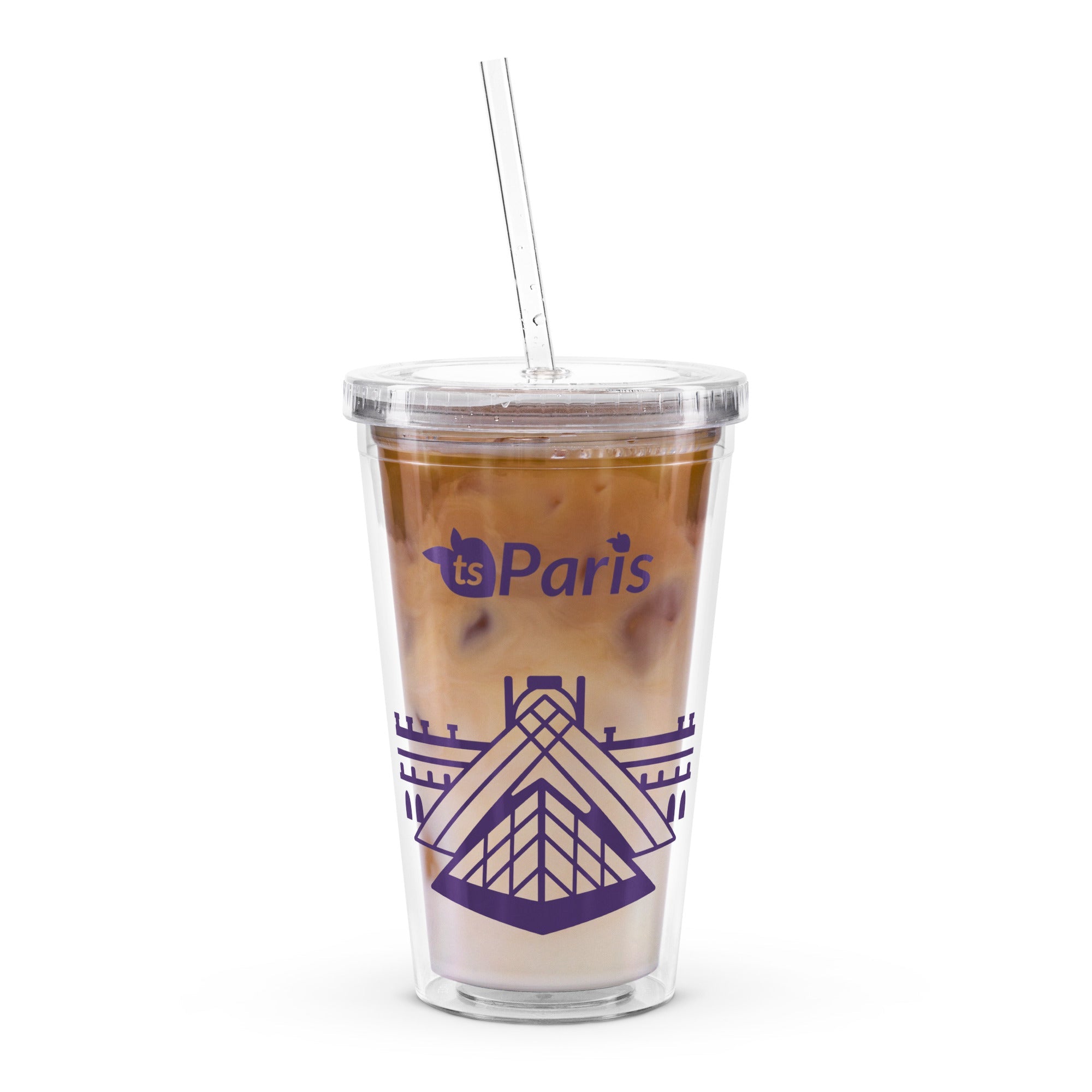tsgabrielle® • Parigi - La Piramide del Louvre • Bicchiere di plastica • Trasparente • 590 ml