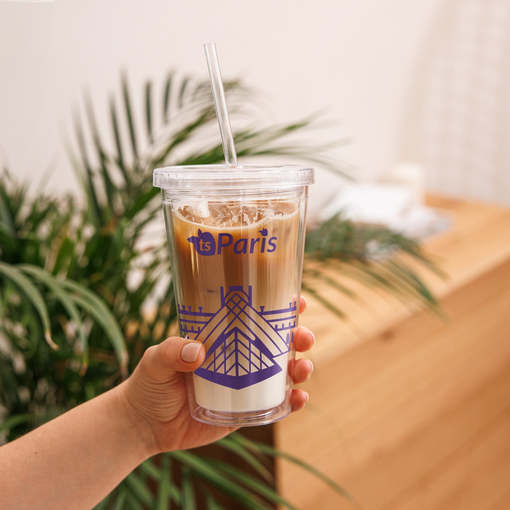 tsgabrielle® • Parigi - La Piramide del Louvre • Bicchiere di plastica • Trasparente • 590 ml
