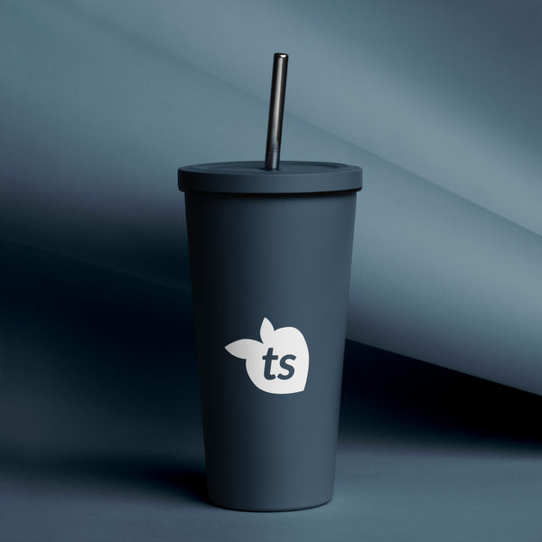 tsgabrielle® • Insulated Tumbler with a Straw • Dark Navy • 20 oz •