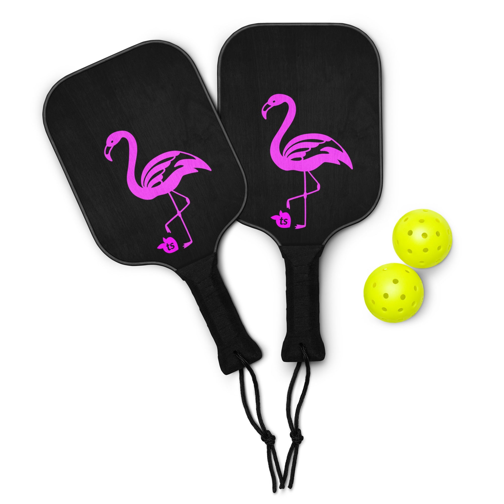 tsgabrielle® • Flamant Rose • Set di racchette da pickleball
