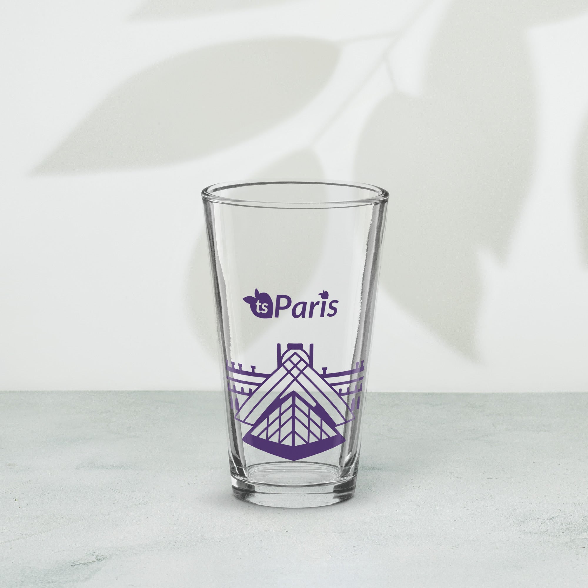 tsgabrielle® • Paris - The Louvre Pyramid • Shaker Pint Glass • 16 oz