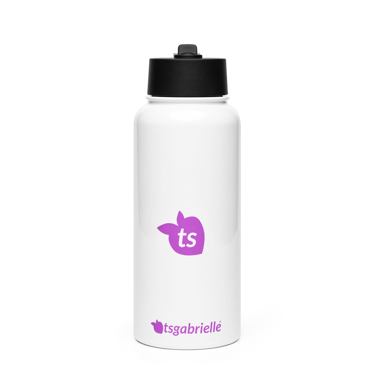 tsgabrielle® • Water Bottle with a Straw Lid • White • Stainless Steel • 32 oz • White Stainless steel