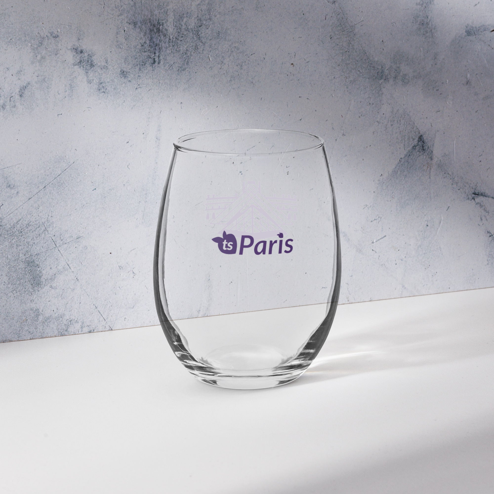 tsgabrielle® • Paris – The Louvre Pyramid • Stemless Wine Glass • 15 oz