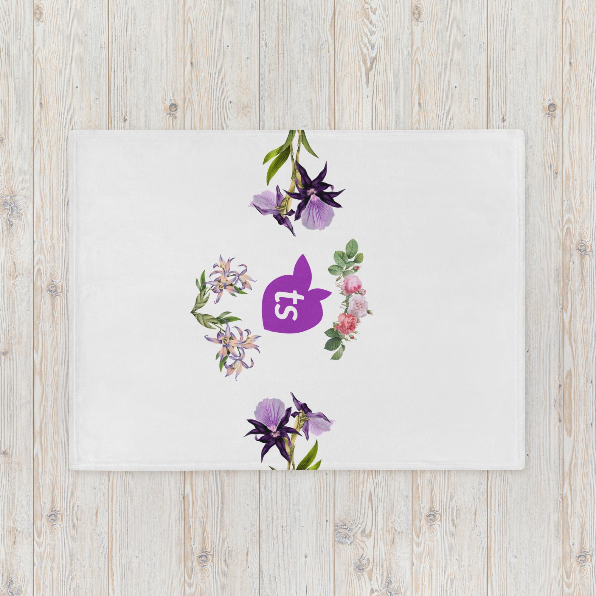 tsgabrielle® • TransFLOWer • Throw Blanket • White • 3 Sizes •