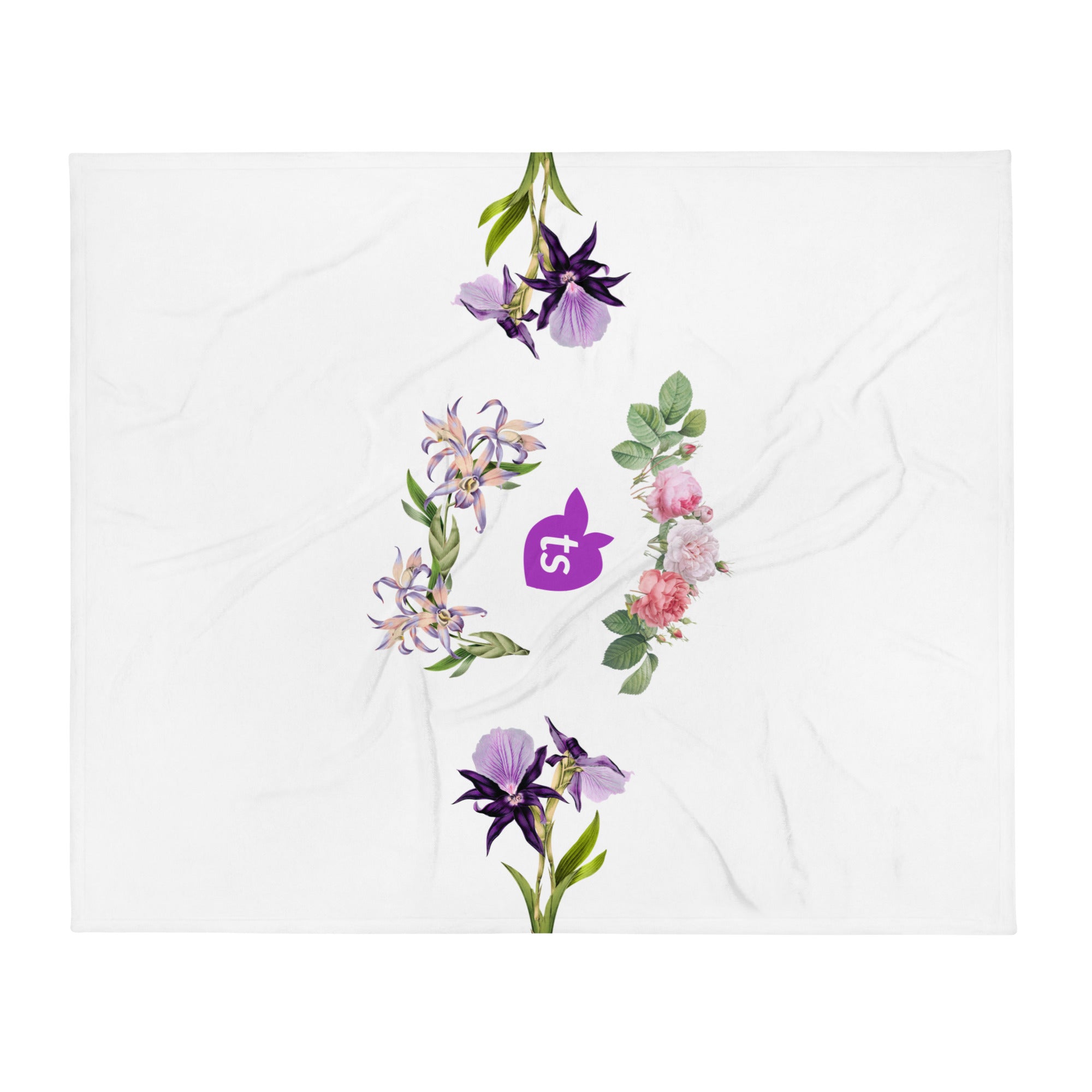 tsgabrielle® • TransFLOWer • Throw Blanket • White • 3 Sizes •