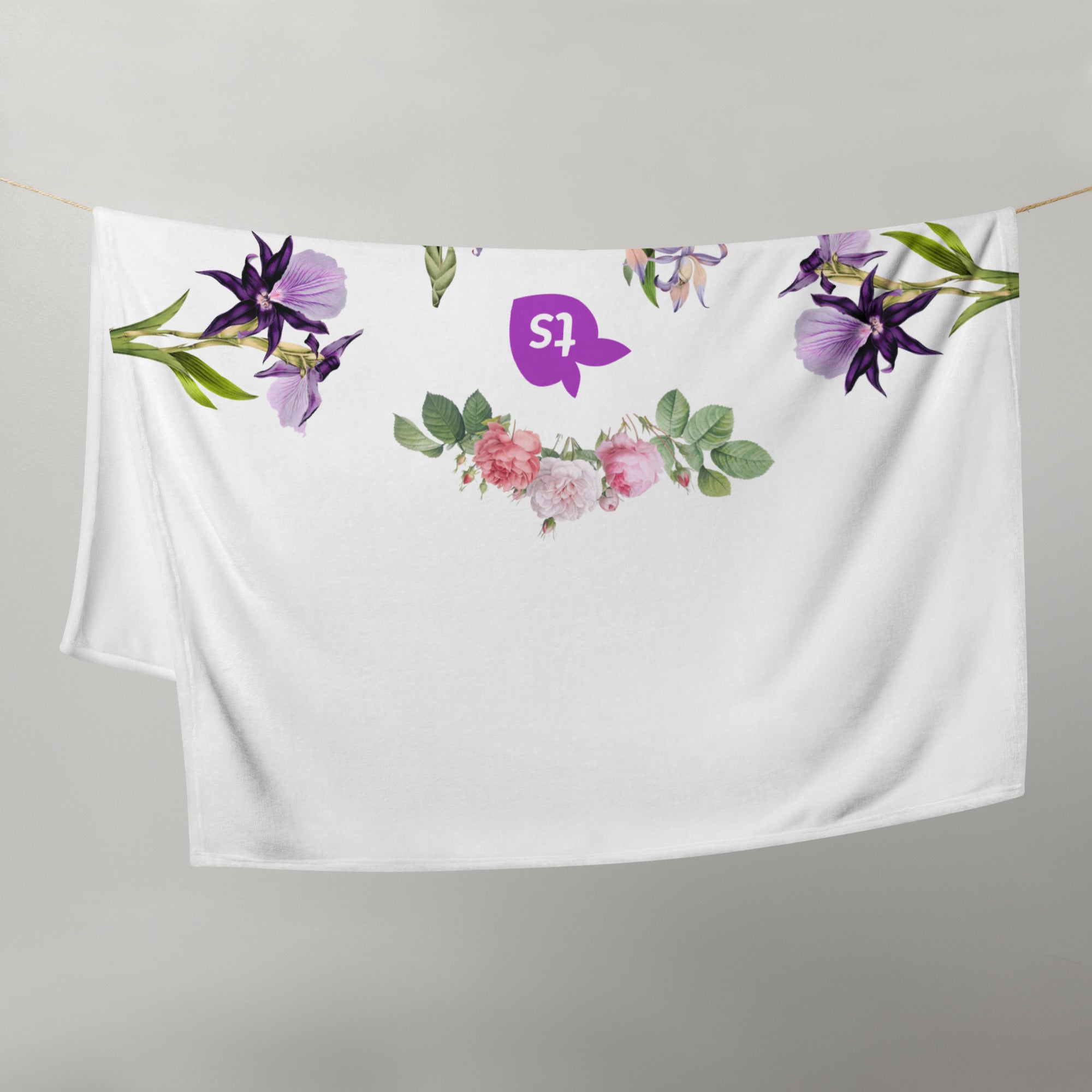 tsgabrielle® • TransFLOWer • Throw Blanket • White • 3 Sizes •