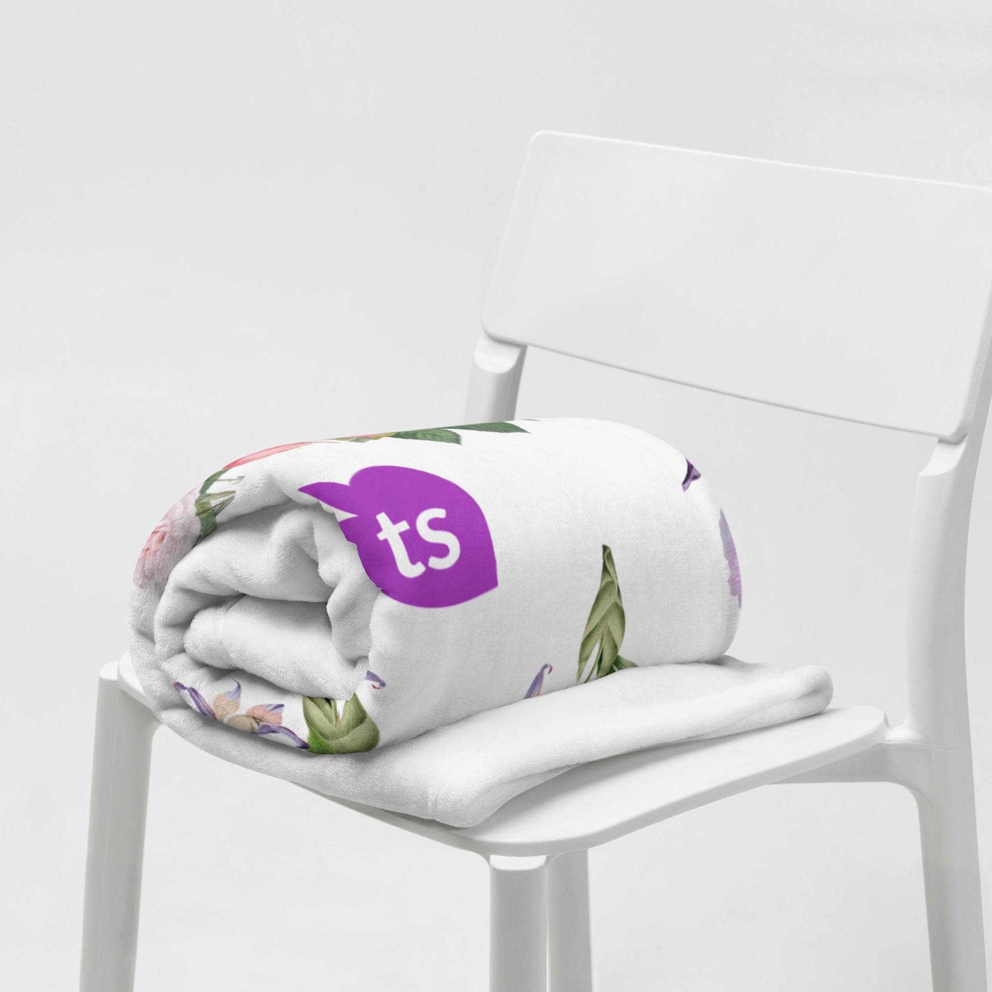 tsgabrielle® • TransFLOWer • Throw Blanket • White • 3 Sizes •