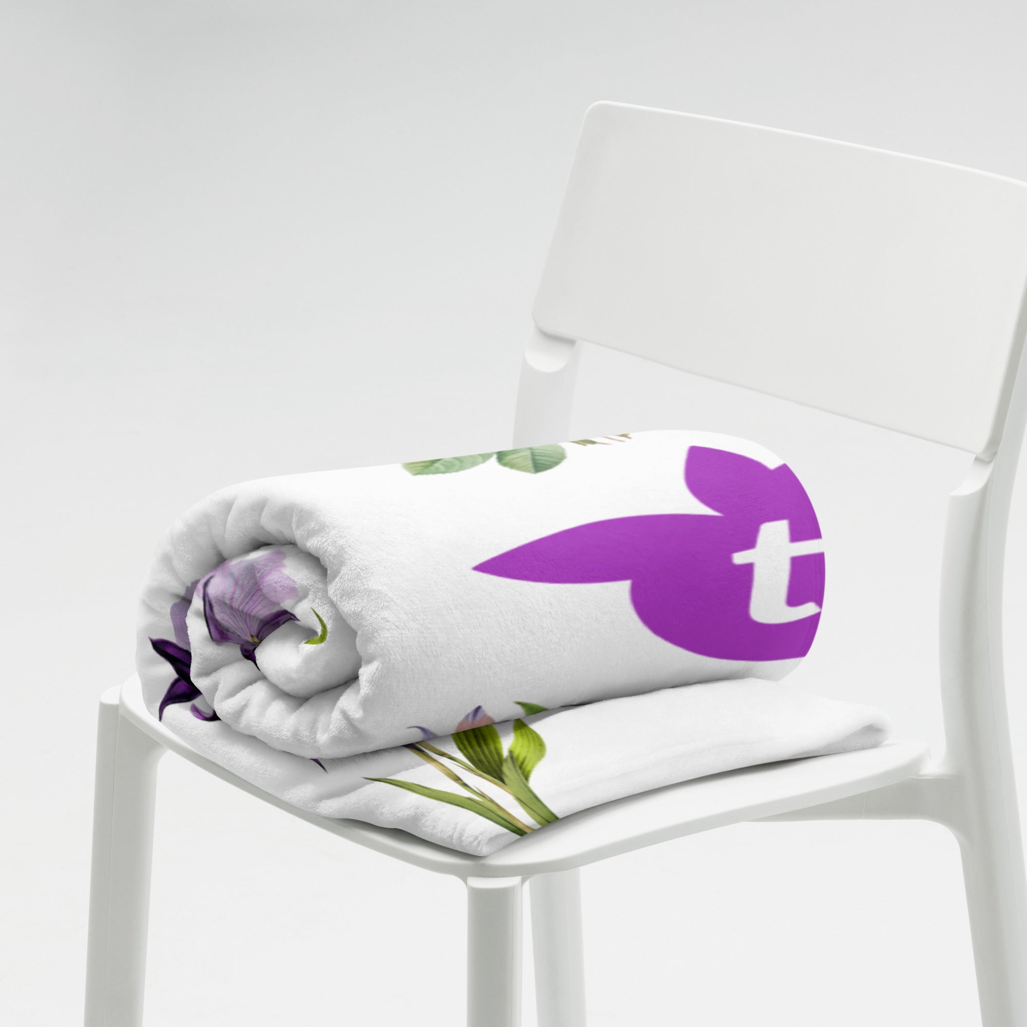 tsgabrielle® • TransFLOWer • Throw Blanket • White • 3 Sizes •