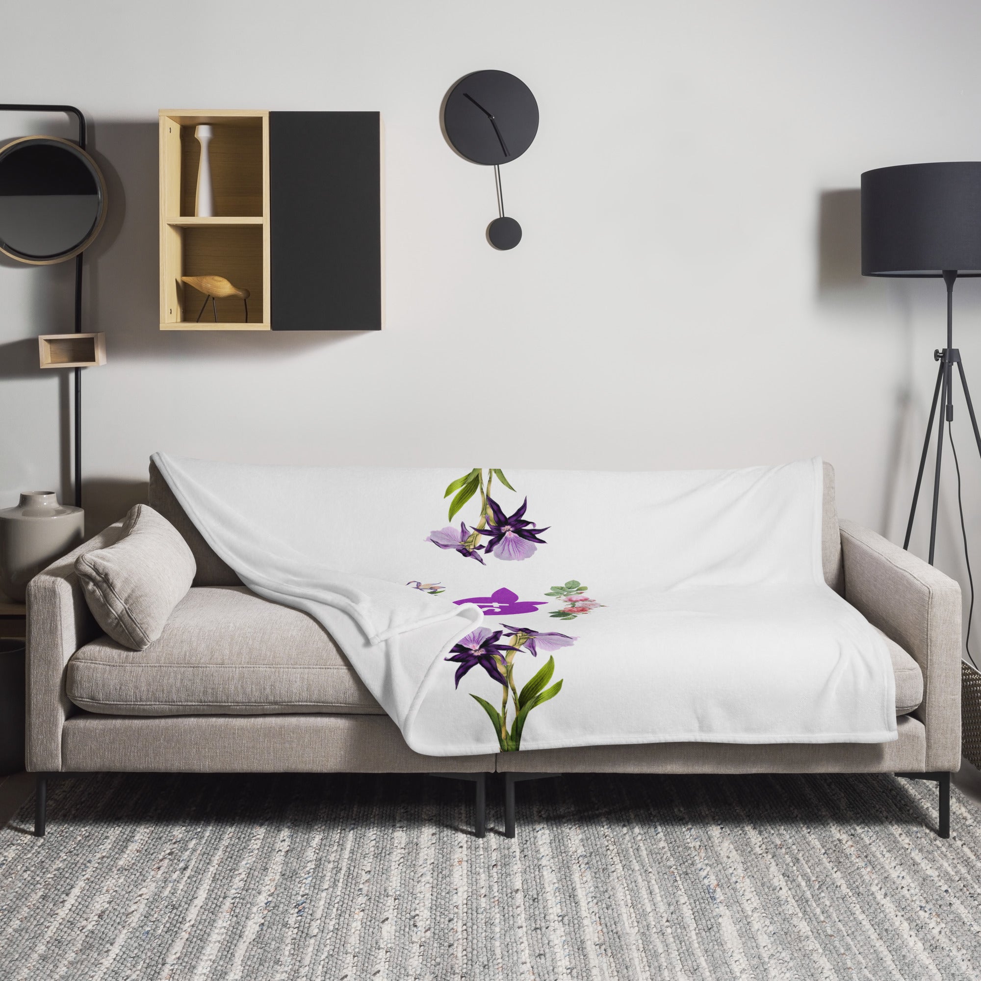 tsgabrielle® • TransFLOWer • Throw Blanket • White • 3 Sizes •