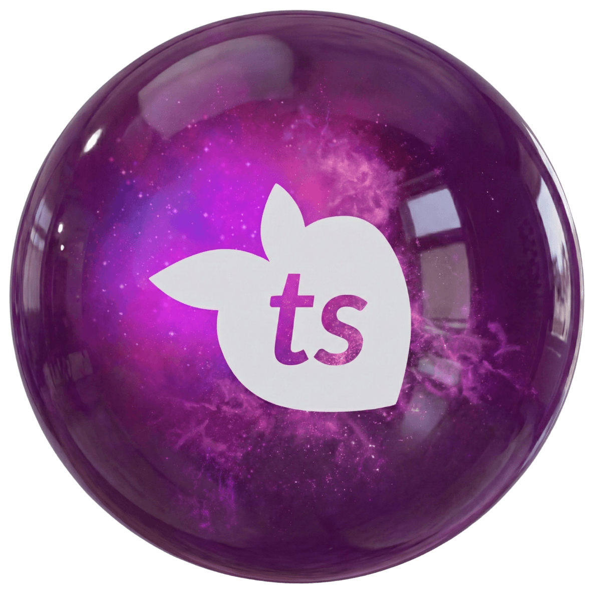 Purple logo with 'ts' initials on a white background