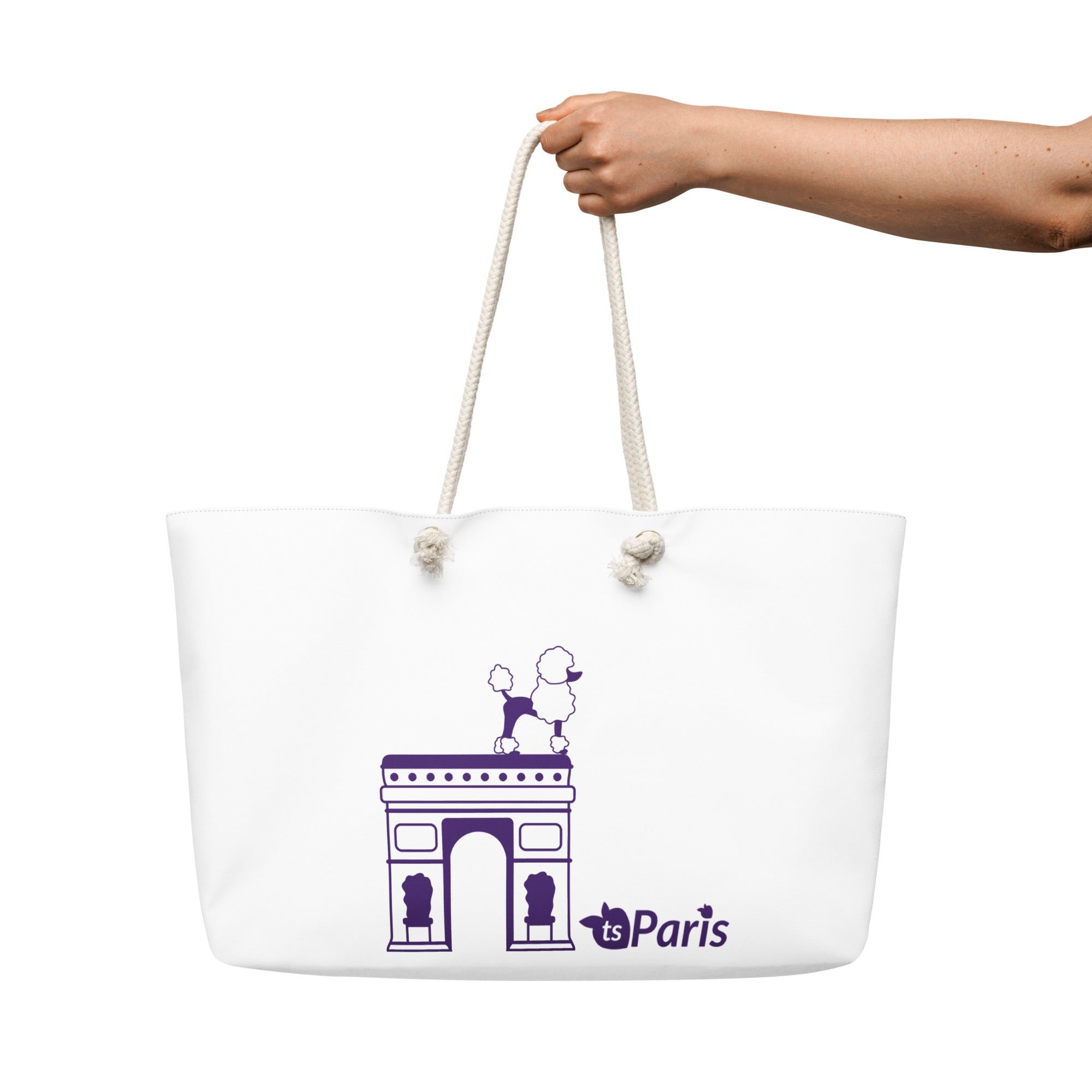 tsgabrielle® • Parigi - Arco di Trionfo • Borsa da weekend oversize • Bianca