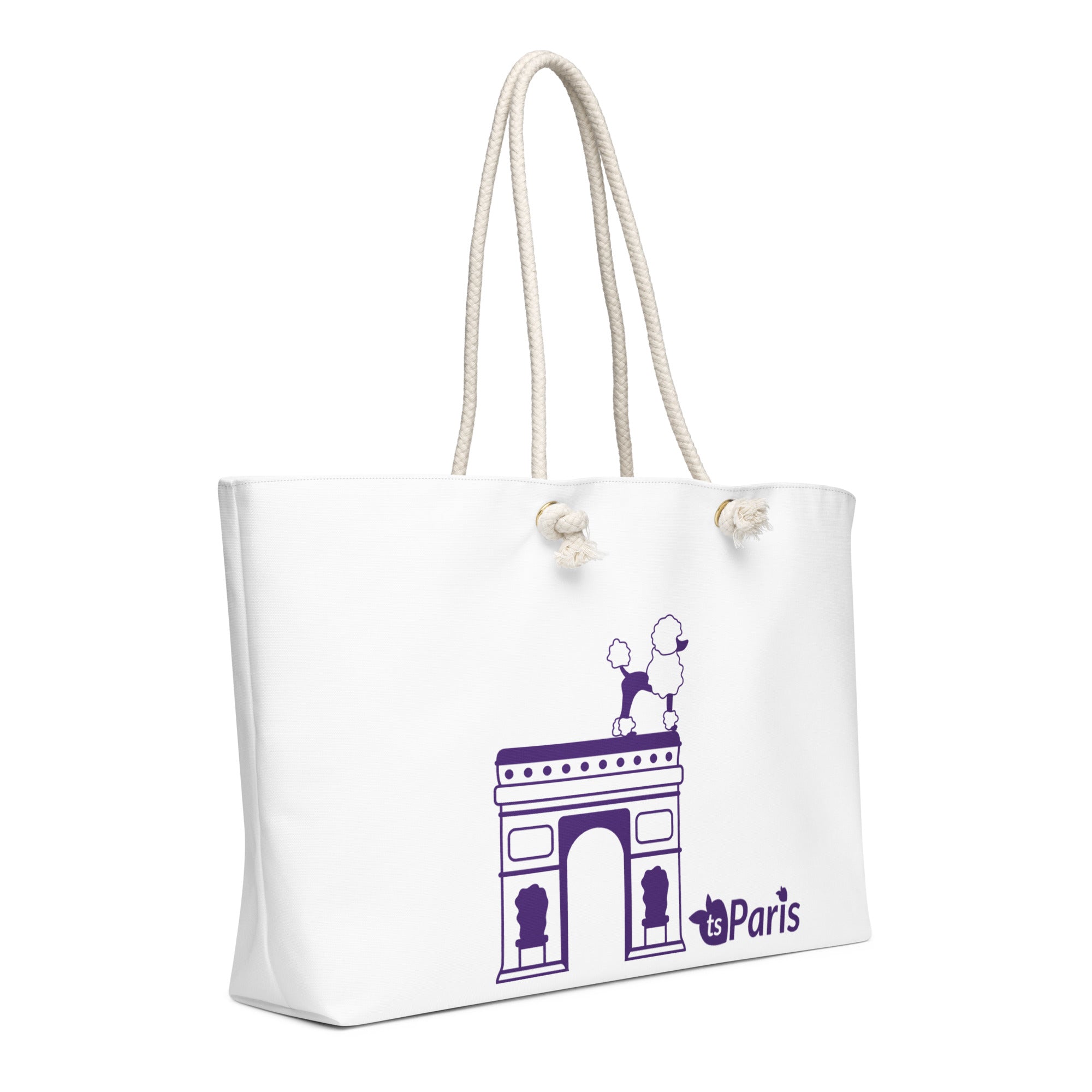 tsgabrielle® • Parigi - Arco di Trionfo • Borsa da weekend oversize • Bianca