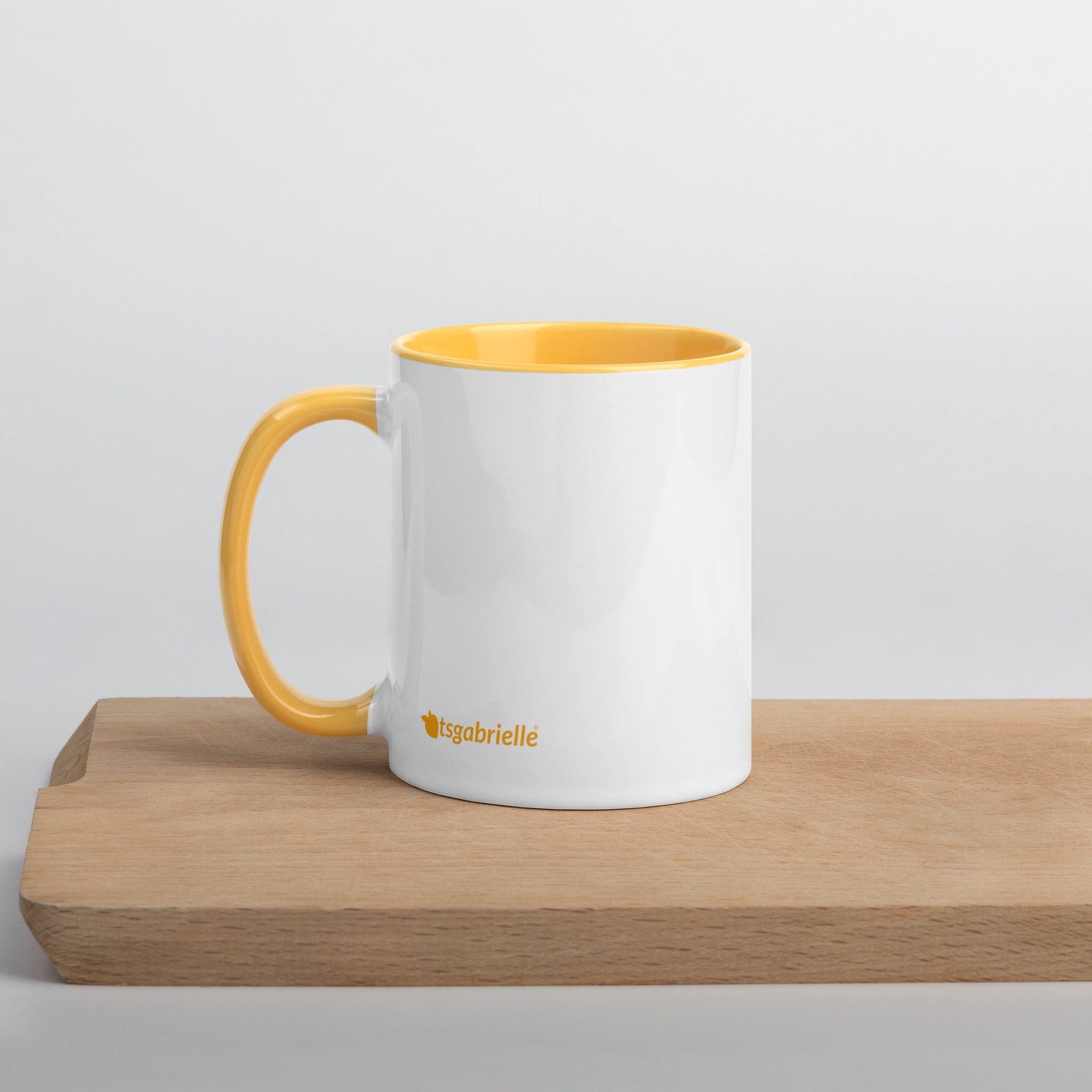 tsgabrielle® • Mug with Color Golden Yellow Inside • Ceramic • 11 oz •
