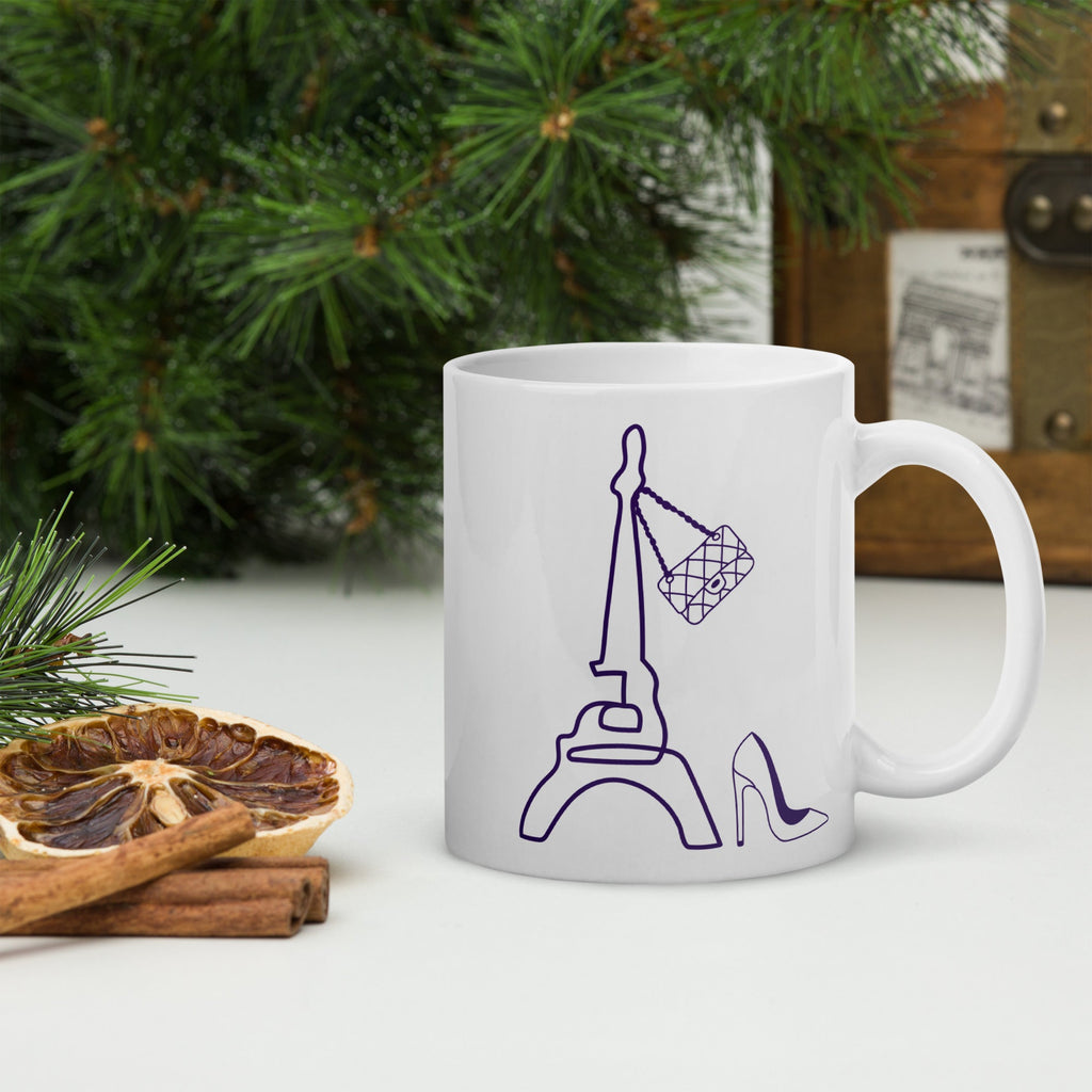 tsgabrielle® • Paris - La Tour Eiffel • Tazza lucida • Bianca • Ceramica • 325 ml