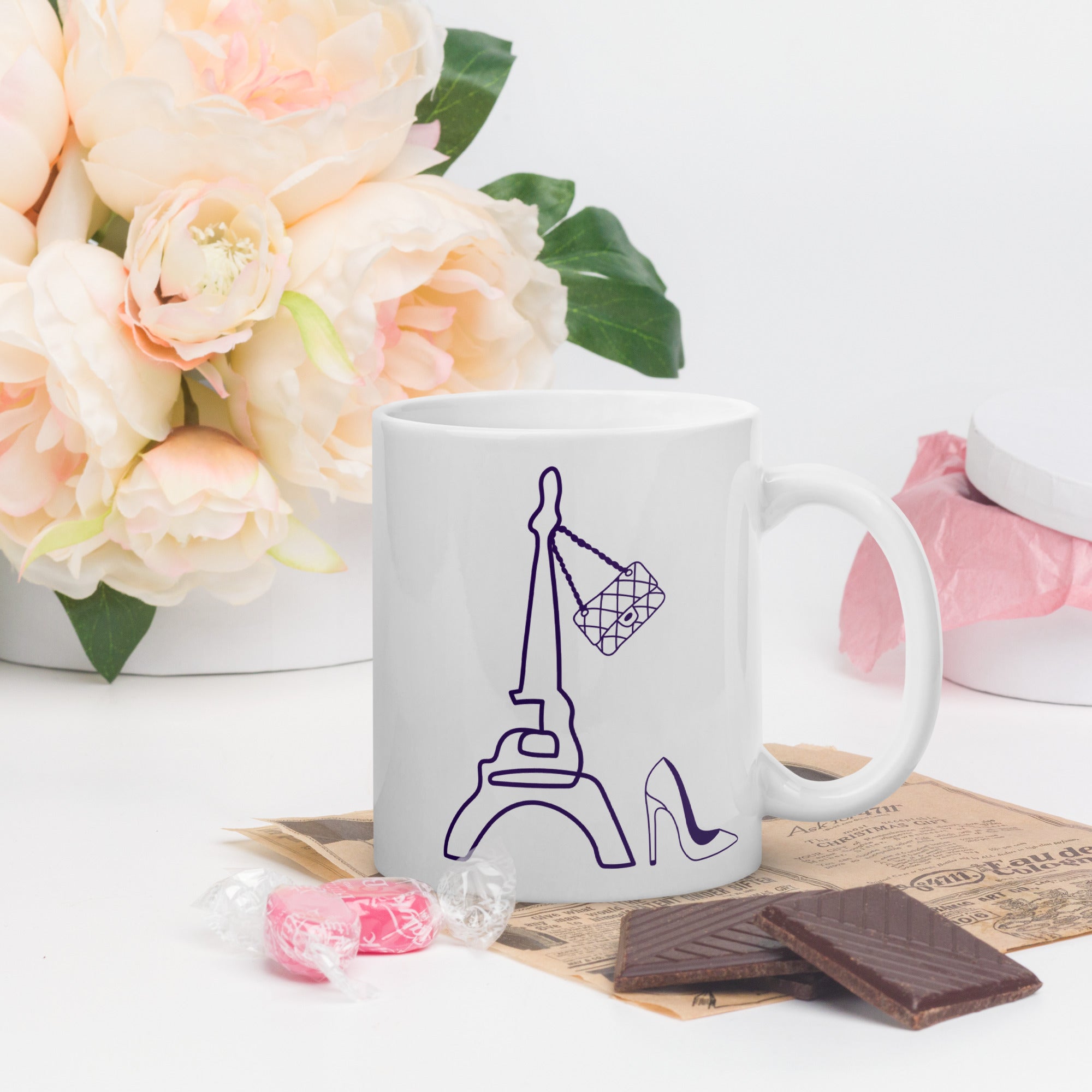 tsgabrielle® • Paris - La Tour Eiffel • Tazza lucida • Bianca • Ceramica • 325 ml